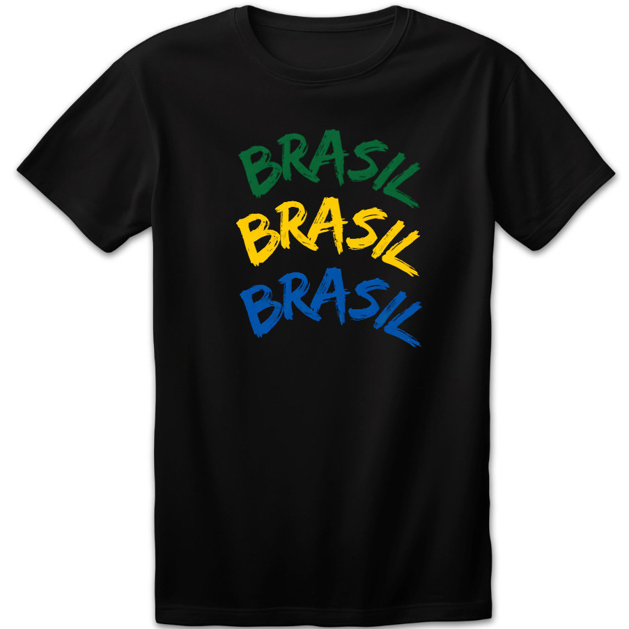 Camiseta Masculina Estampada Brasil 3 Cores Copa Do Mundo 2026 Futebol Algodao Casual ANDRADE STORE