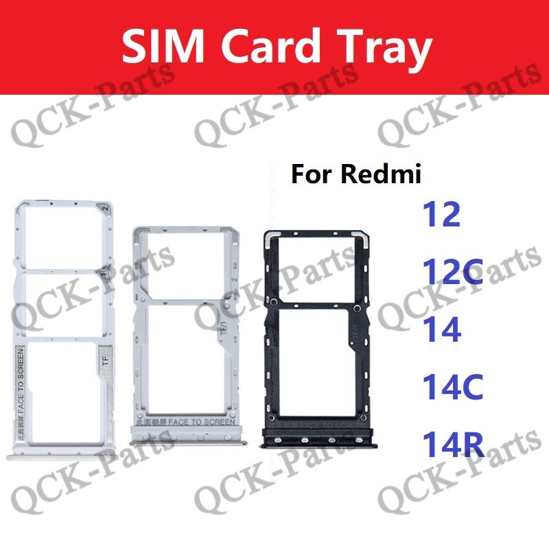 Para Redmi 12 12C 14C 14R 4G Sim Micro SD Cartão Soquete Adaptador Recipiente Conector Titular Slot Bandeja Leitor