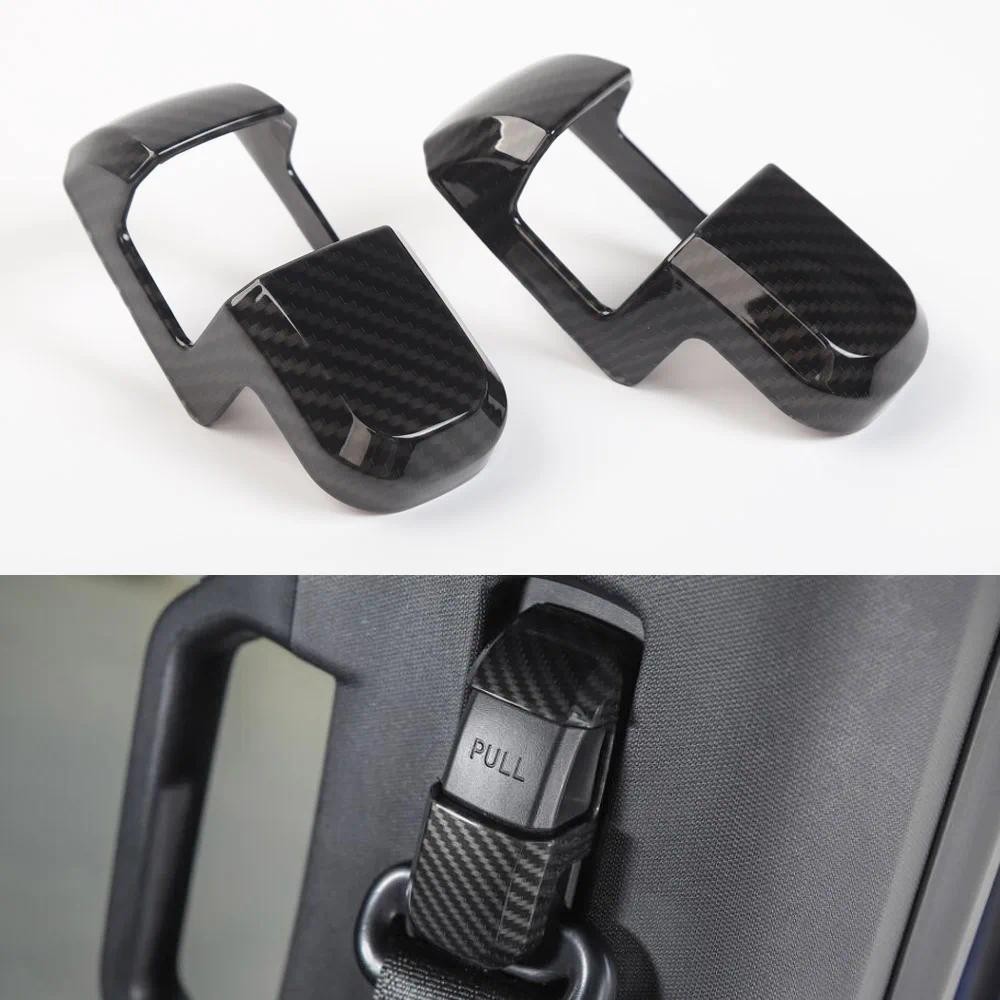 Para Ford F150 2015 Up Cinto De Segurança Do Carro Fivela Capa Guarnição ABS Estilo Fibra Carbono Moldagem Peças Automóv