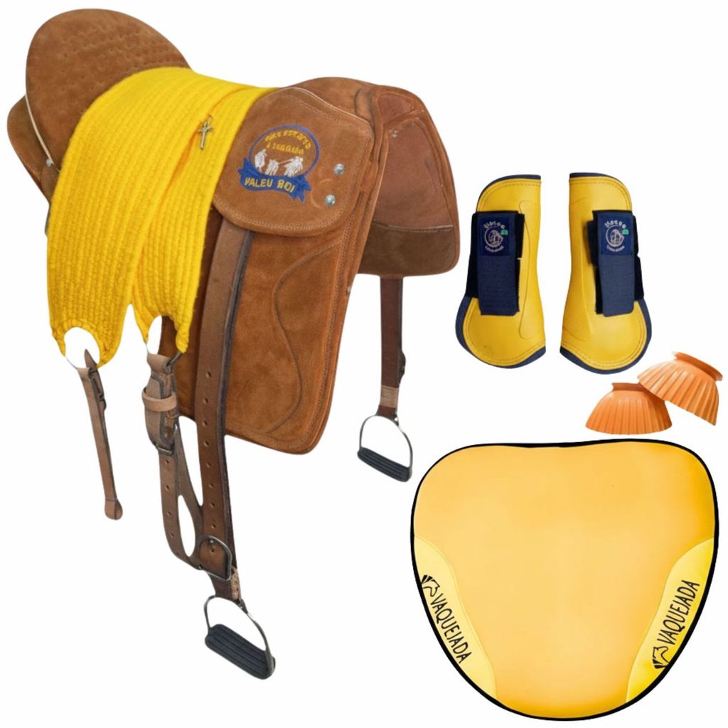 Sela Semi Profissional Marrom Para Cavalo Selote Montaria Cavalgada