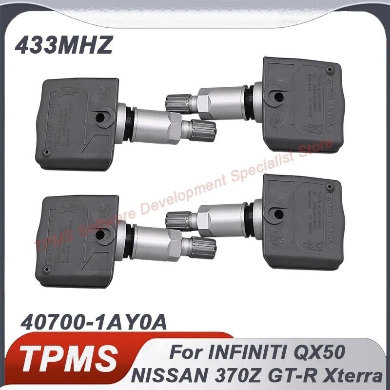 4 Pces 433MHZ Sensor TPMS De Monitoramento Pressão Dos Pneus Para INFINITI QX50 NISSAN 370Z GT-R Xterra RENAULT Kolos 40