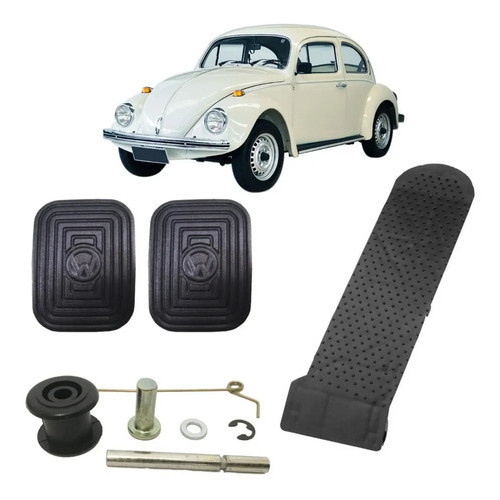 Kit Pedaleira Fusca Até 1975 Pedal Plástico Reparo E Capas