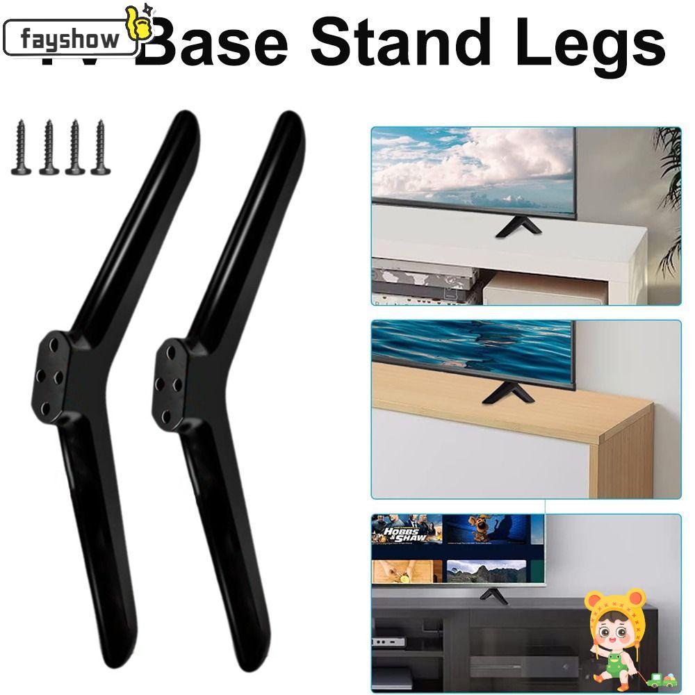 Pernas De Suporte De Base De TV FAYSHOW , Com Parafusos Almofadas Antiderrapantes , Pés De Pedestal Preto