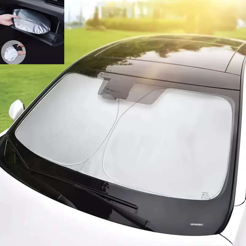Protetor solar dupla-face tecido dobrável Corta Sol Para Carros Parabrisa Painel loja canaa