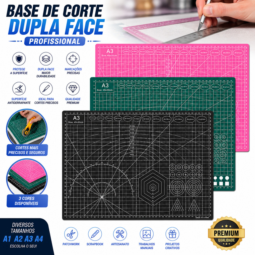 Placa Base De Corte Mesa Trabalho Artesanato Costura A1 A2 A3 A4 Patchwork Vários Tamanhos