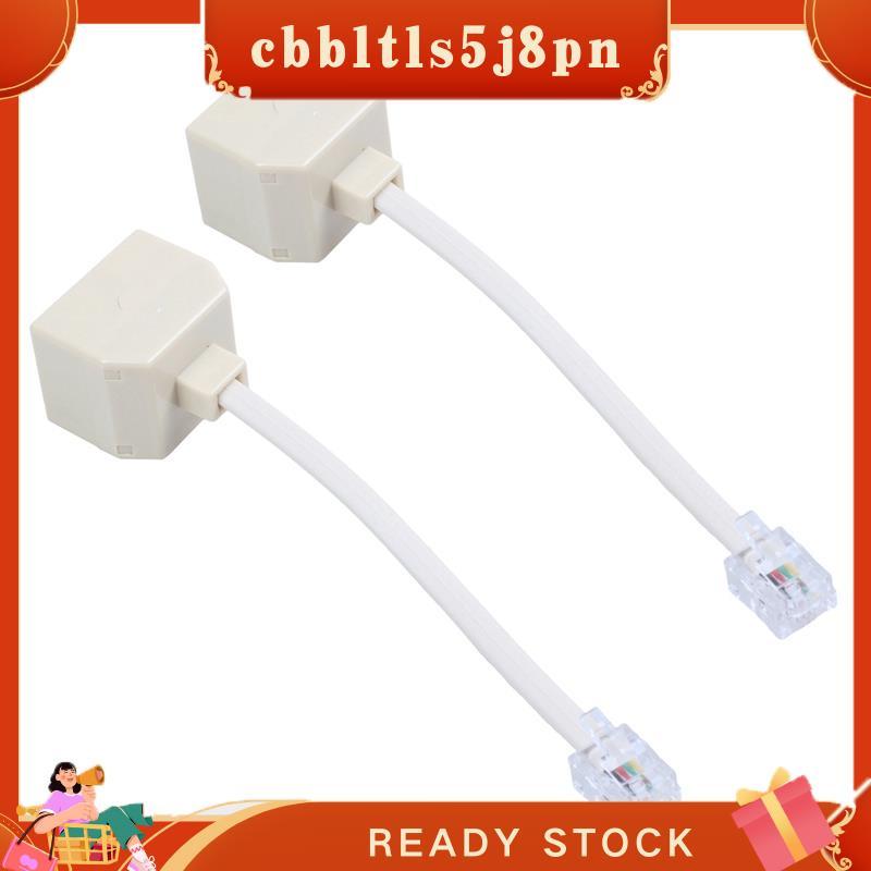 cbbltls5j8pn 2X Telefone RJ11 Linha Macho Para Duplo RJ11 Fêmea Jack Filtro Divisor Adaptador