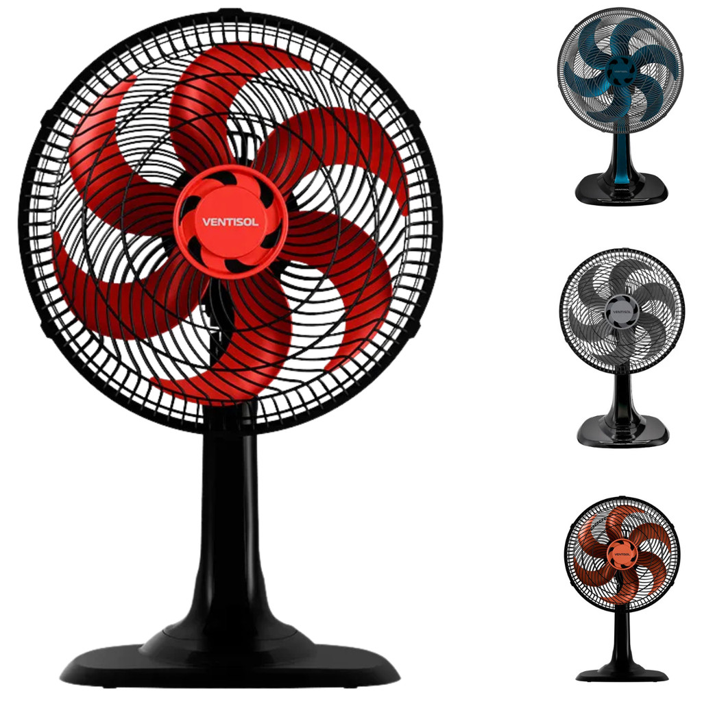 Ventilador de Mesa Ventisol Turbo 6 Pás 40cm Potente Silencioso Oscilante Branco 127V Casa Sala Novo
