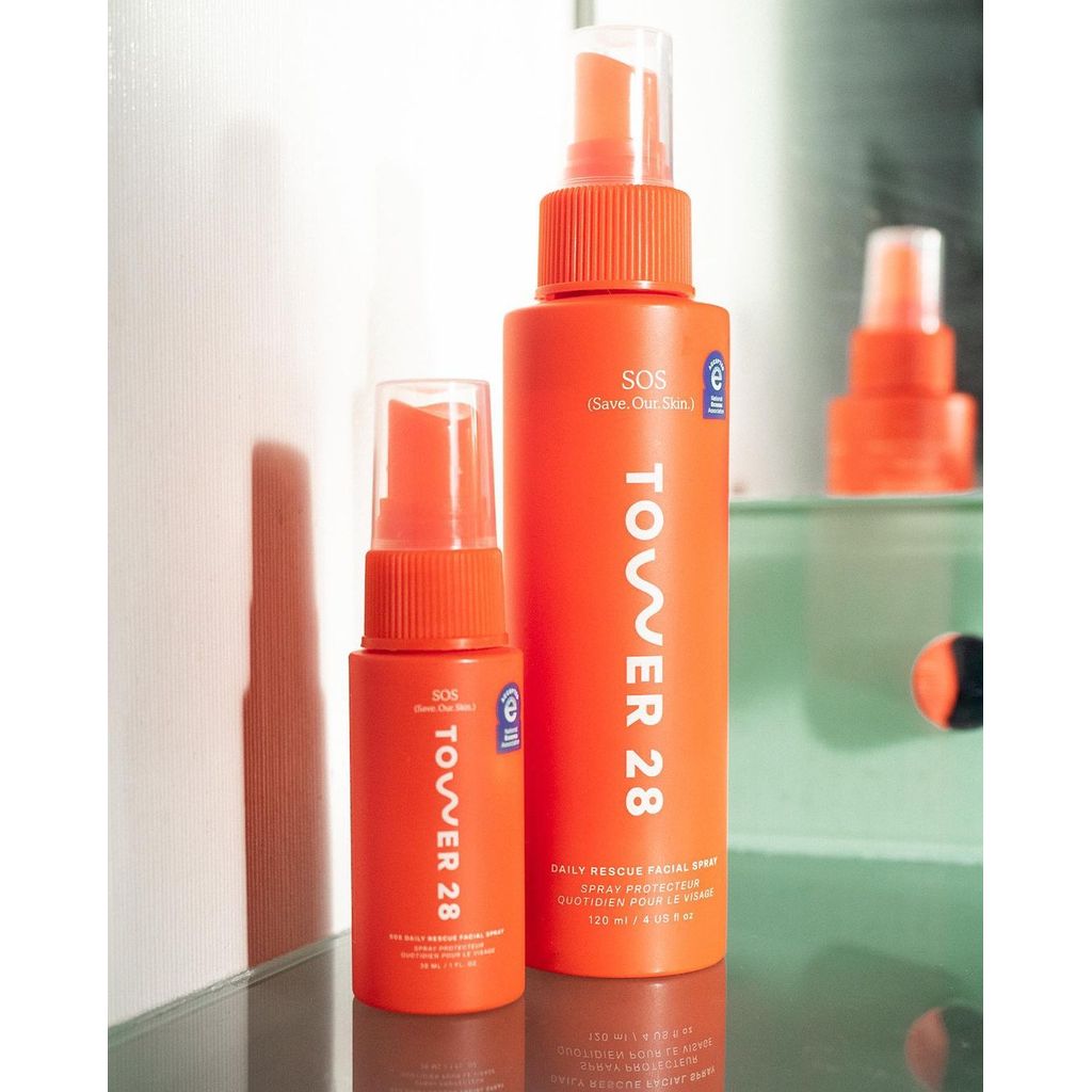 Pronto estoque Tower 28 Beauty SOS Loção hidratante de primeiros socorros para aliviar a vermelhidão 30/120ml