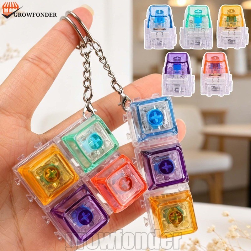 [Fasty] Chaveiro De Teclado Com Luz LED De 7-2 Unidades-Brinquedo Sensorial Clicker-Gadget De Ponta Do Dedo Clicável-Key