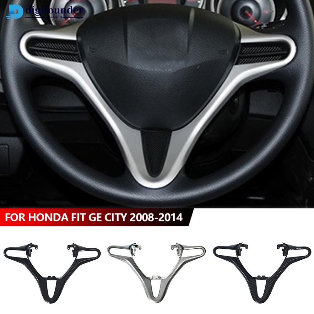 DGF Painel De Controle Do Volante De Fibra De Carbono Carro Guarnição Tira Interruptor Capa Para Honda Fit GE City 2008-