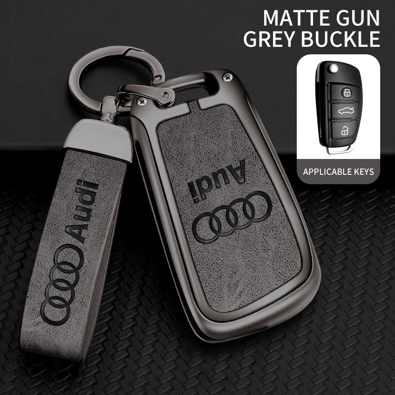 Capa de Chave de Carro em Liga de Zinco para Audi A1 A3 A6 A6L Q2 Q3 Q7 TTS R8 S6 RS3 Acessórios Automotivos 8412