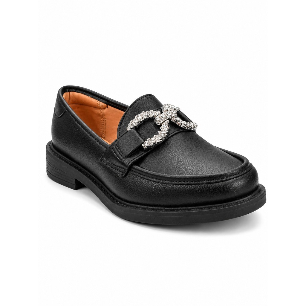 Mocassim Vizzano Preto Strass Charme Casual Refinado