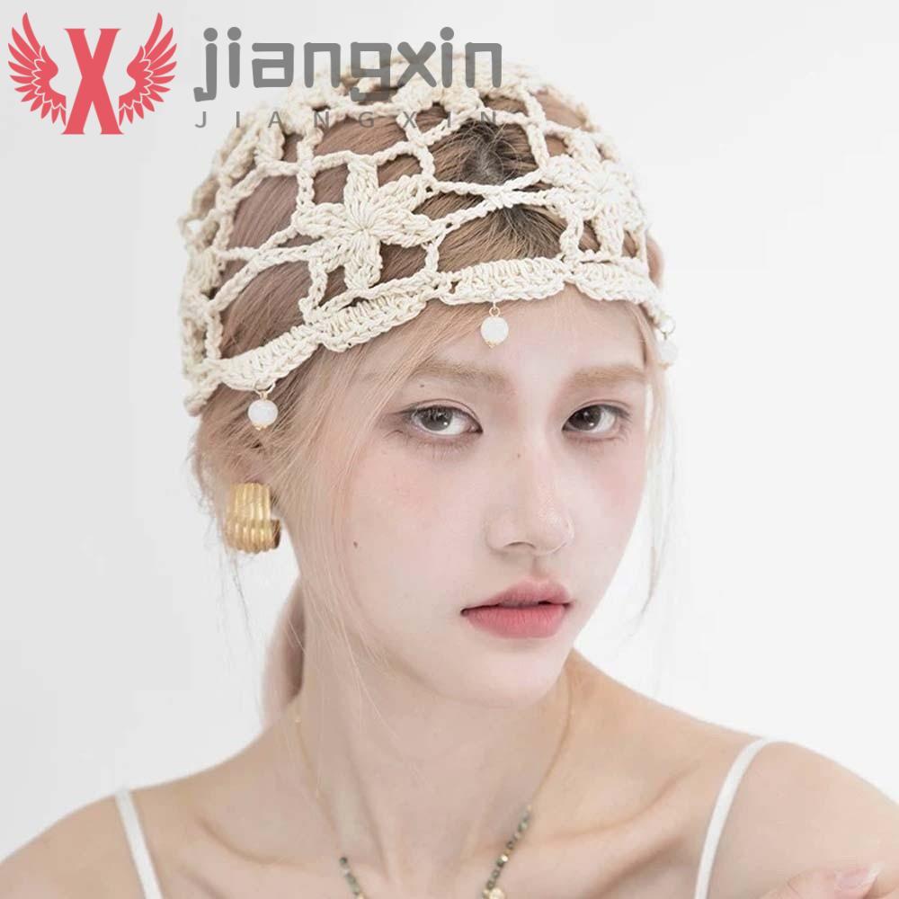 Chapéu De Malha De Flor De Crochê JIANGXIN , Gorro Oco Feito À Mão Fino , Boné Tecido De Acessórios De Vestuário