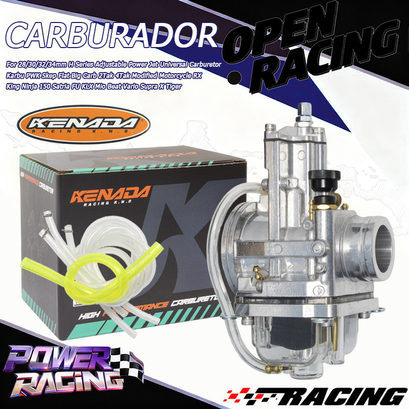 KENADA RACING Carburador PWK Competição Power Jet Ajustável Compatível CG Titan Fan Bros 125/150 CRF230 2T/4T 28-40mm