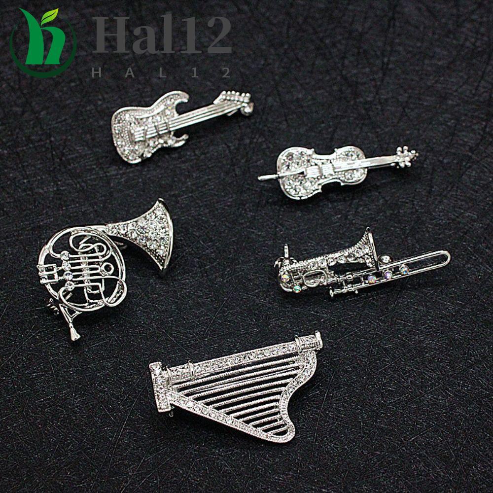 HALB Feminino Broche Roupas Acessórios Sax Harpa Trombone Guitarra Luxo Sentido Música Pontuação