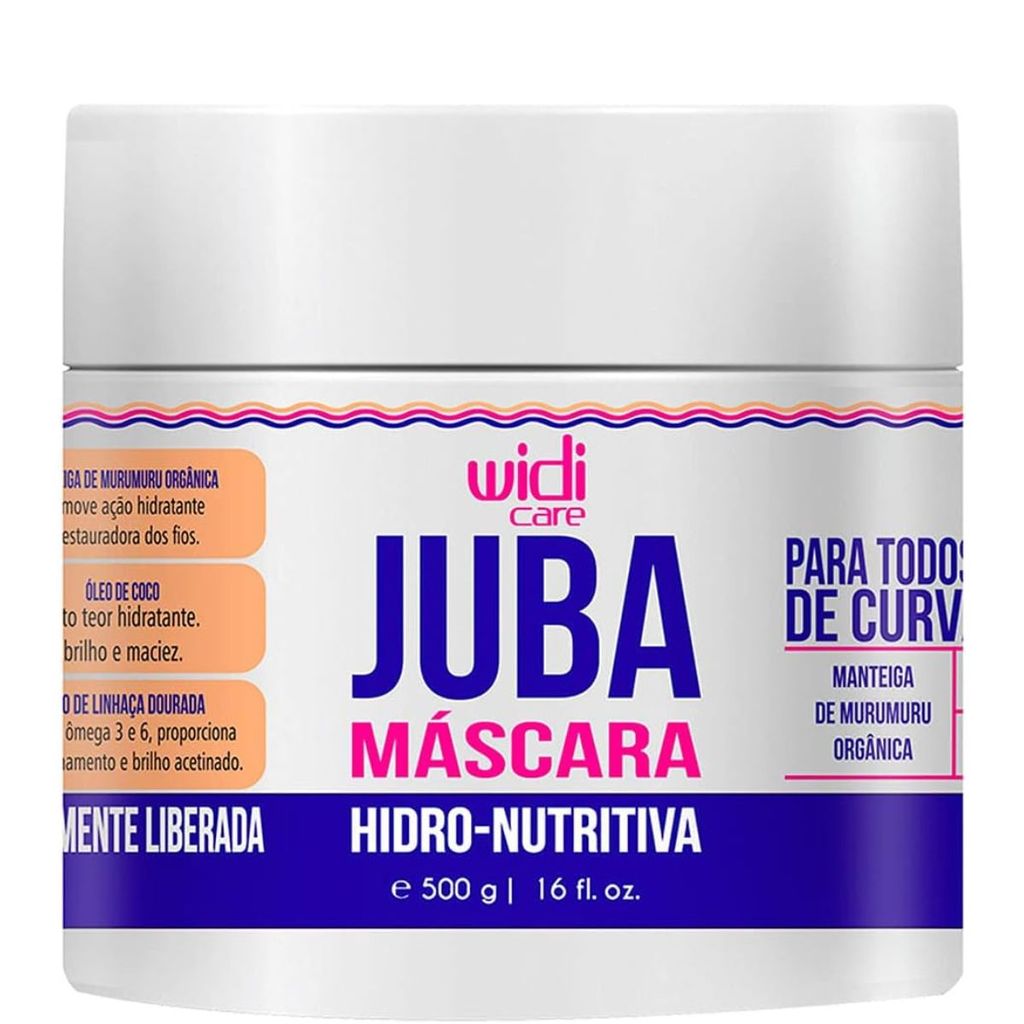 Widi Care Juba Máscara Hidro Nutritiva 500g Hidratação Intensa Cachos Definidos e Sem Frizz