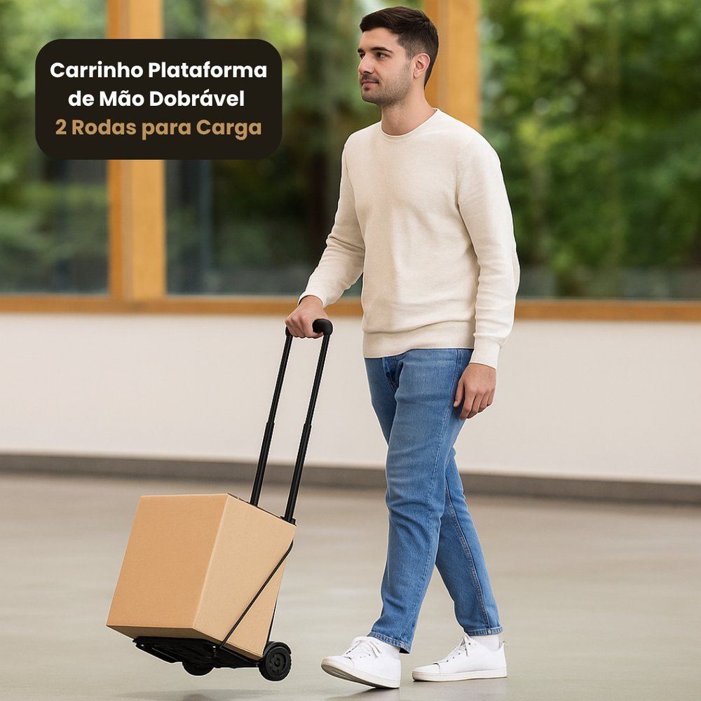 Carrinho Plataforma de Mão Dobrável 2 Rodas para Carga Globalmix Cozinha Utensílio