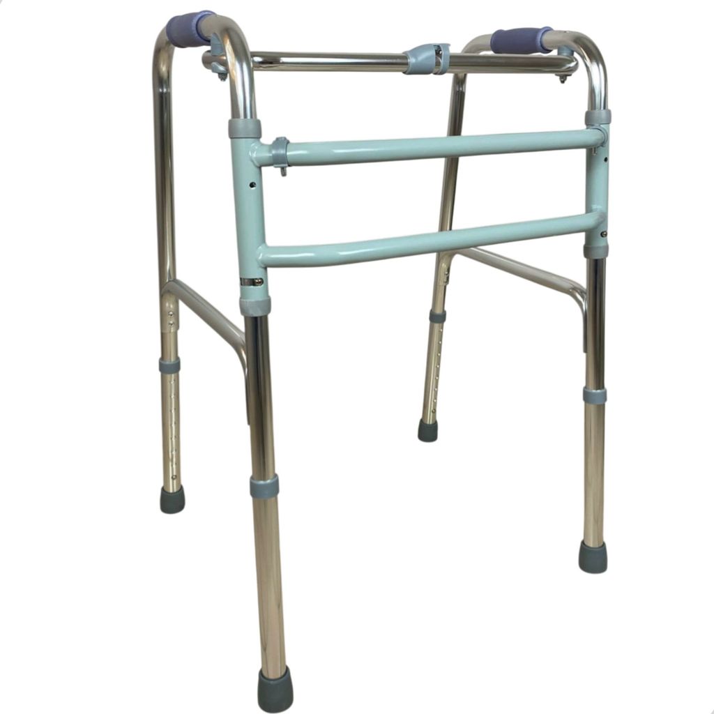 Andador Articulado Fixo Idoso 2 Barras Dobravel 130kg Aço Leve