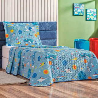 Kit Colcha Cobre Leito Infantil  Solteiro Matelassê Bouti 1,60 x 2,40m Dupla Face 2 Peças…