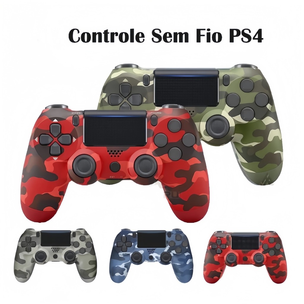 Controle Sem Fio com Design Camuflado para PS4 Cabo de Carregamento e Performance Superior REAL