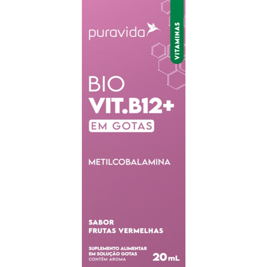 Bio Vit. B12+ METILCOBALAMINA Vitamina B12 Sublingual 20ml - Puravida