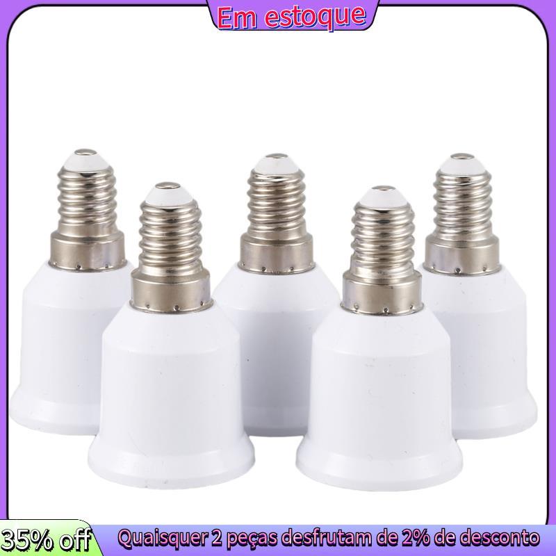 5 Peças E14 , Base Adaptadora E27 Conversor De Soquete De Lâmpada LED , Branco