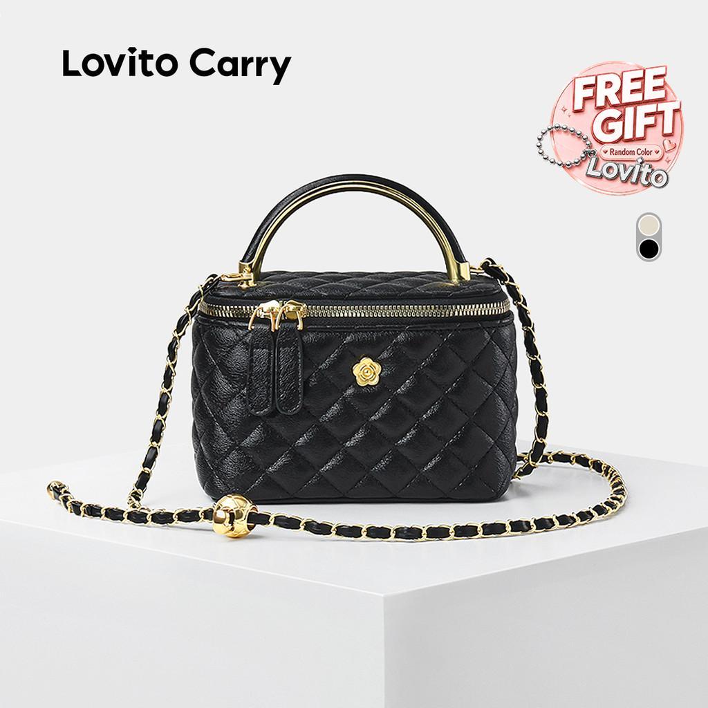(Lovito Carry) Bolsa de Ombro Pequena para Mulheres em Tecido Elegante de Alta Qualidade LR16E016