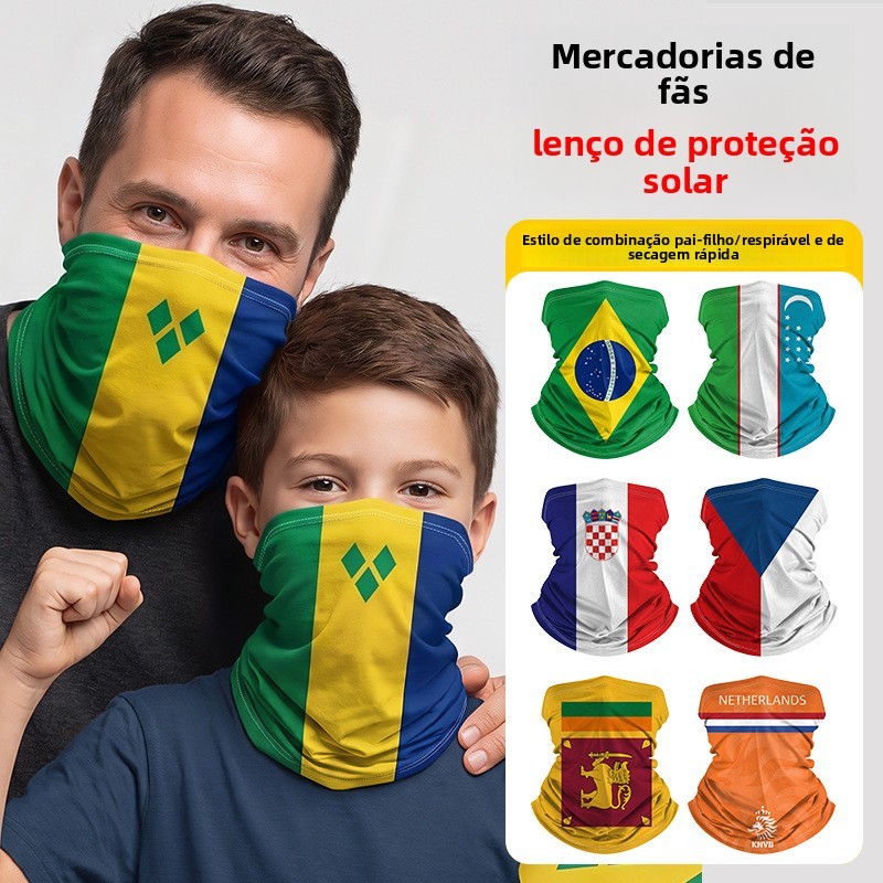 Polaina De Pescoço Com Protetor Solar Fino , Um Item Obrigatório Para Fãs Da Copa Do Mundo México-Canada Dos Eua , Másca