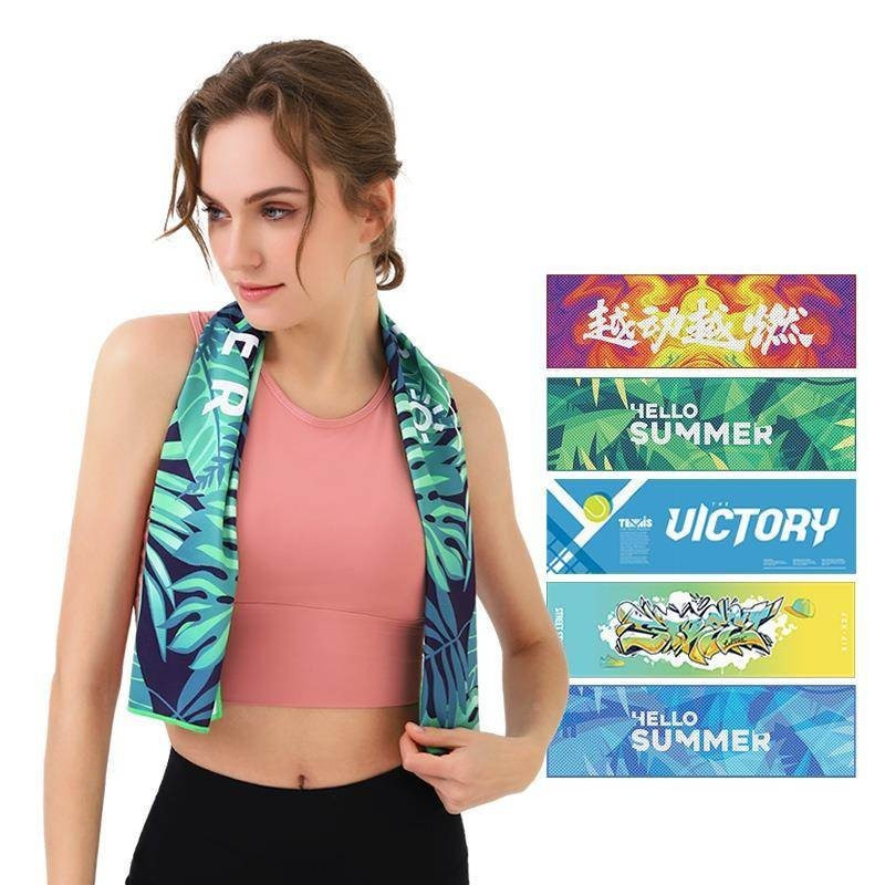Toalha Fitness Gelada 30x100cm Refrescante Academia Corrida Secagem Rápida toque gelado