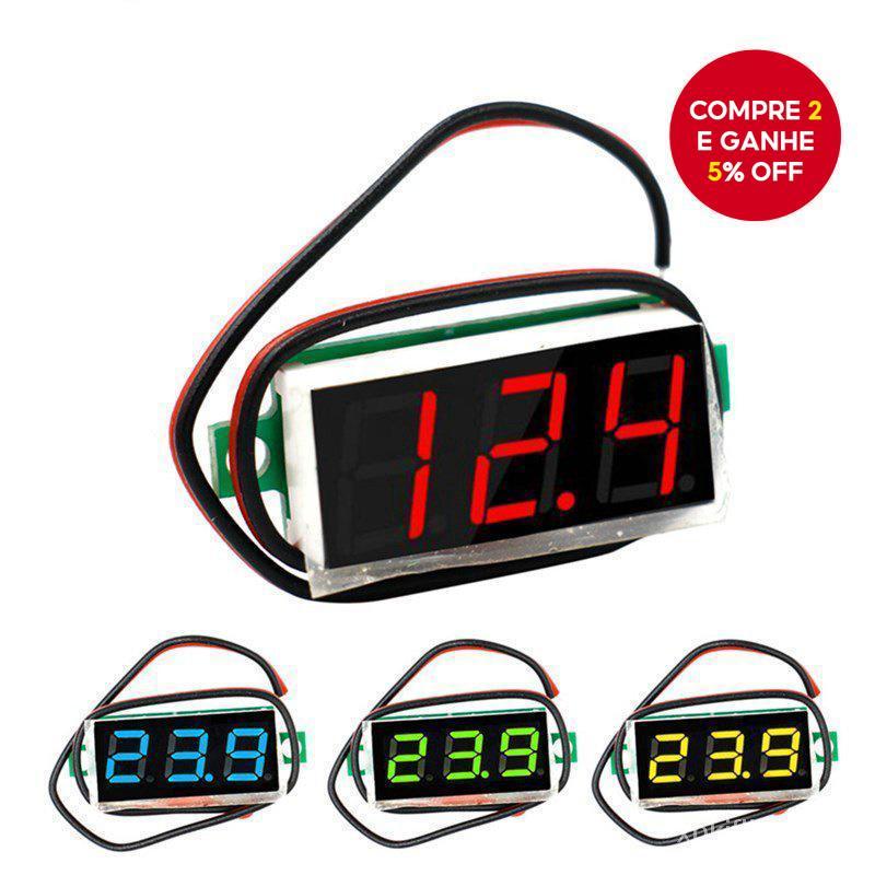 Um Conjunto De Voltímetro Digital , Tela LED De 0.28 Polegadas DC 3.5V-30V Testador De Tensão Para Acessórios Eletrônico