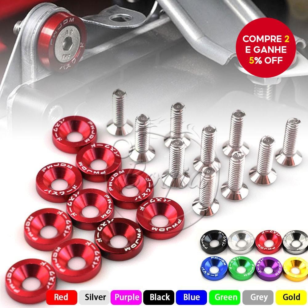 Fender Conjunto De Arruelas E Parafusos De Pára-Choque De Alumínio M6 JDM Com 10 Pacotes Para Todas As Estações Honda Ci