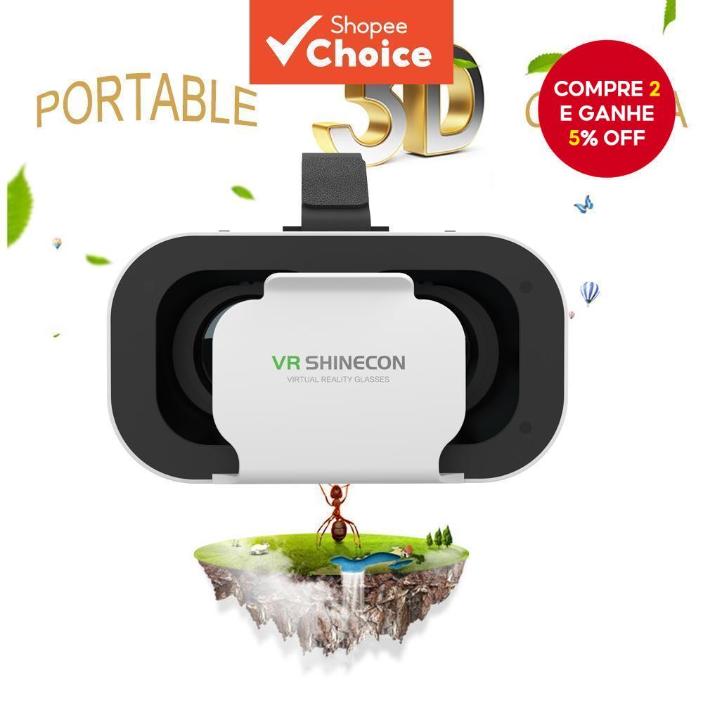 Óculos de Realidade Virtual para Smartphone, 3D, Compatível com Apple/Android (4,7-6,5 pol.), Ideal para Filmes e