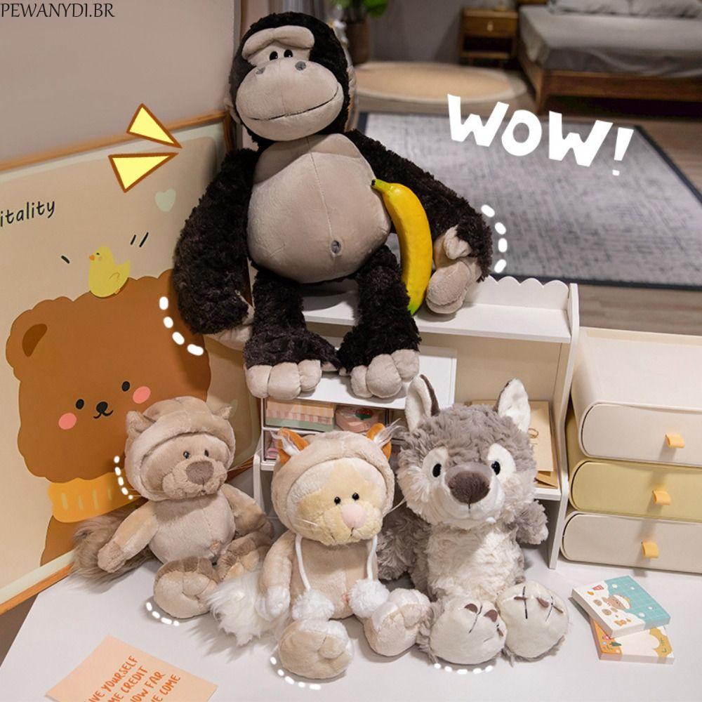 Boneca De Pelúcia Animal De Desenho Animado PEWANYDI , Brinquedo Fofo Versão King Kong Q , Gorila Preto