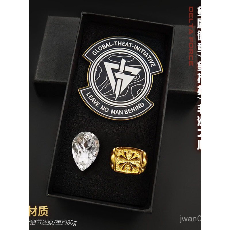 Figurinha da Delta Force, distintivo da Mandel Brick Guard, anel de ouro, Coração da África, presente de aniversário ver