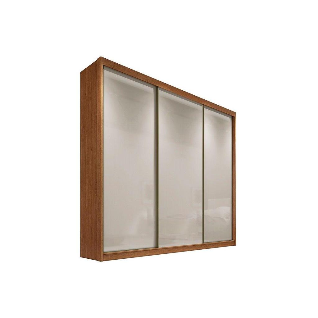 Guarda Roupa Casal 3 Portas de Correr e 8 Gavetas Natus/Duna Freijo Cumaru c/ Fendi - Novo Horizonte