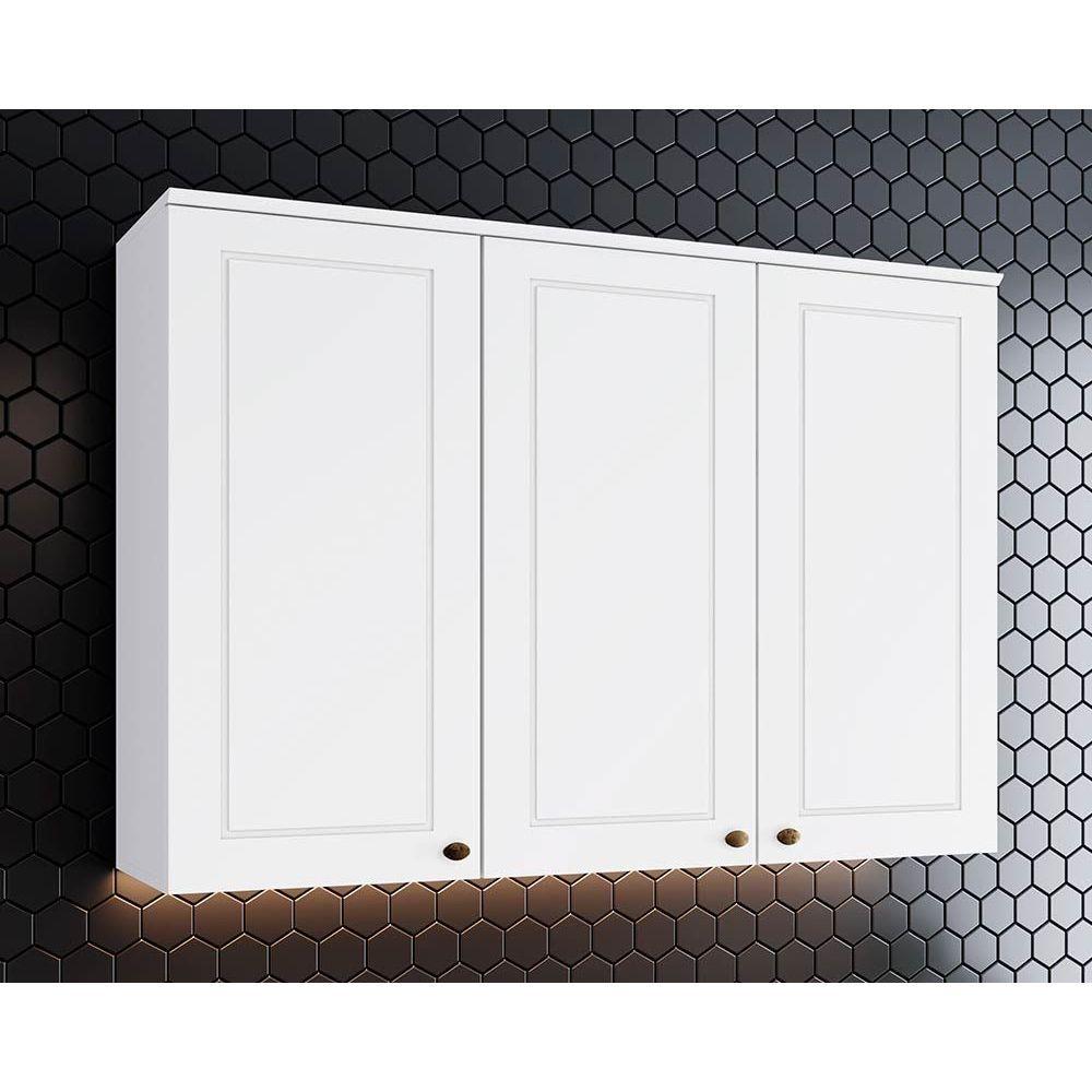 Módulo Cozinha Henn Americana Armário c/ 3 Portas 120cm Branco