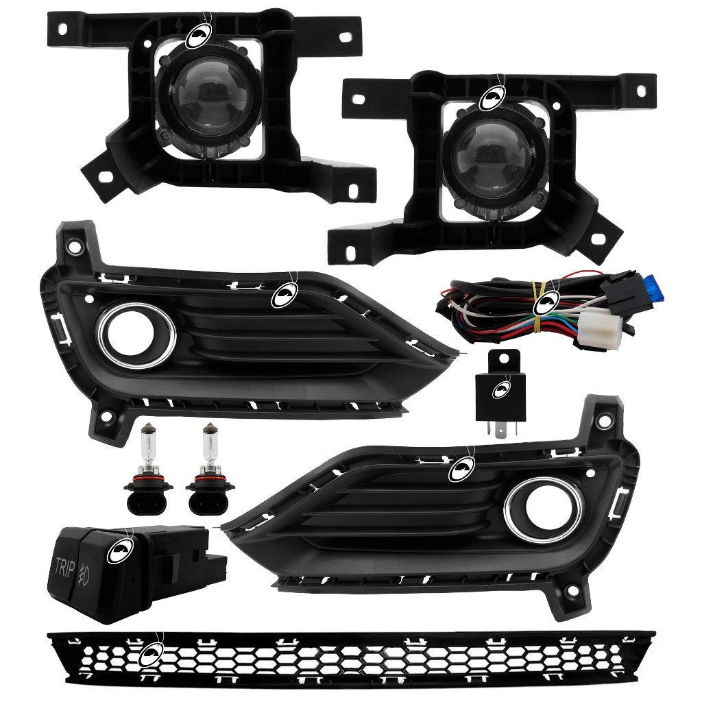 Kit Farol de Milha Neblina HB20 2016 2017 2018 2019 Com Interruptor Trip + Molduras