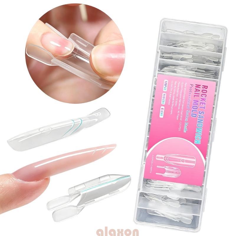 ABS Rockets Sanduíches Ponta Unha Formas Unhas 120 Unidades Por Conjunto Longo Para Salão Beleza Doméstico