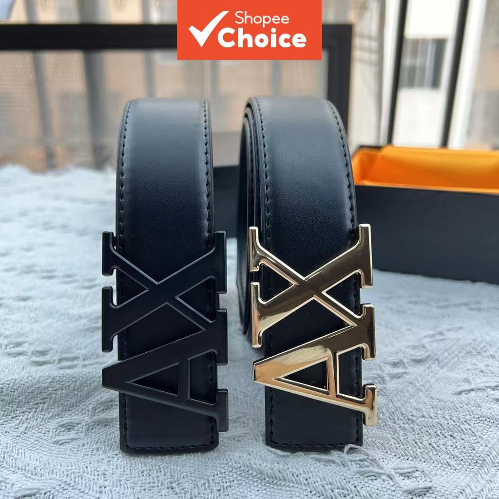 Novo Cinto Masculino com Fivela de Letra AX, Largura 3,8 cm, Design de Padrão de