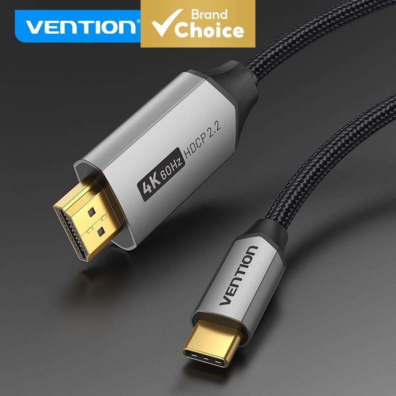 Cabo USB-C para HDMI Vention 4K a 60Hz HDCP2.2 Cabo trançado dourado para notebook/celular/monitor/TV
