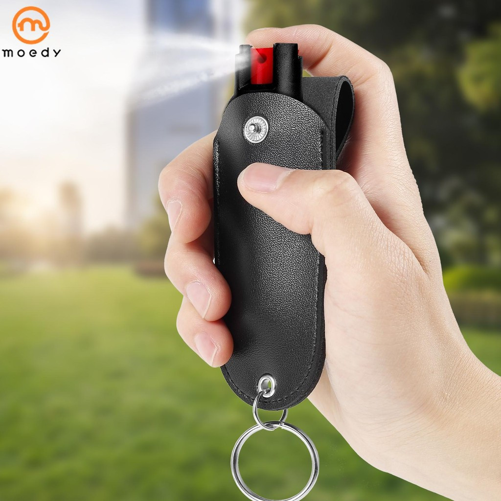 3 Pçs Couro Pluto Pimenta Spray Cobre Casos De Autodefesa Sacos Chave Com Cordão