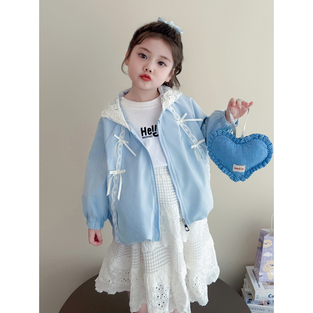 Meninas crianças de manga comprida primavera outono estilo com capuz exterior estilo ocidental princesa topos bebê menin