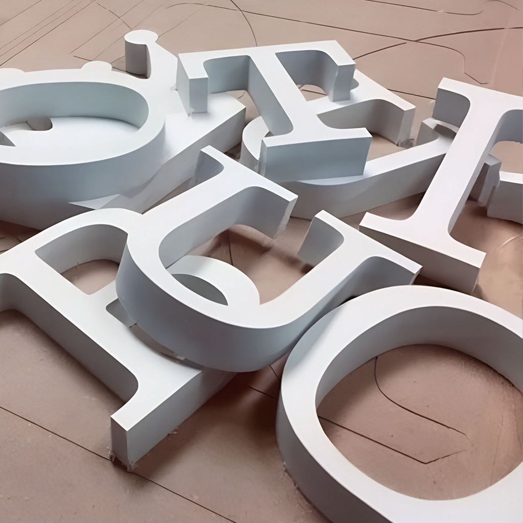 Letras Caixa PVC 10mm Branco Para Fachada Loja Empresa Varias Medidas