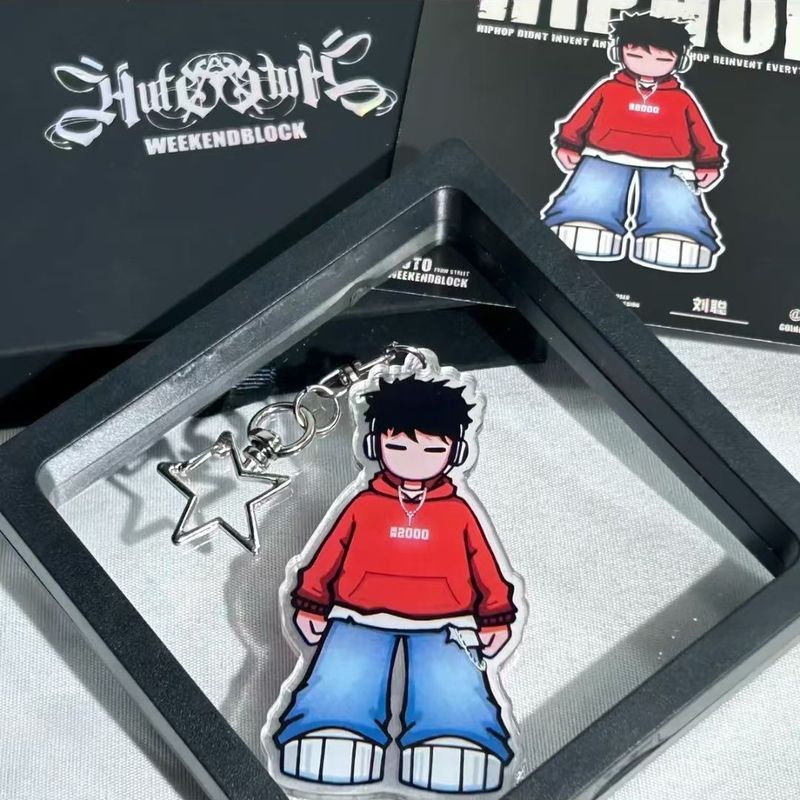 [Pingente] Chaveiro Rapper Rapper Liu Cong Acrílico Pingente Hip Hop Tridimensional Abstrato Universal ins Dois Tipos