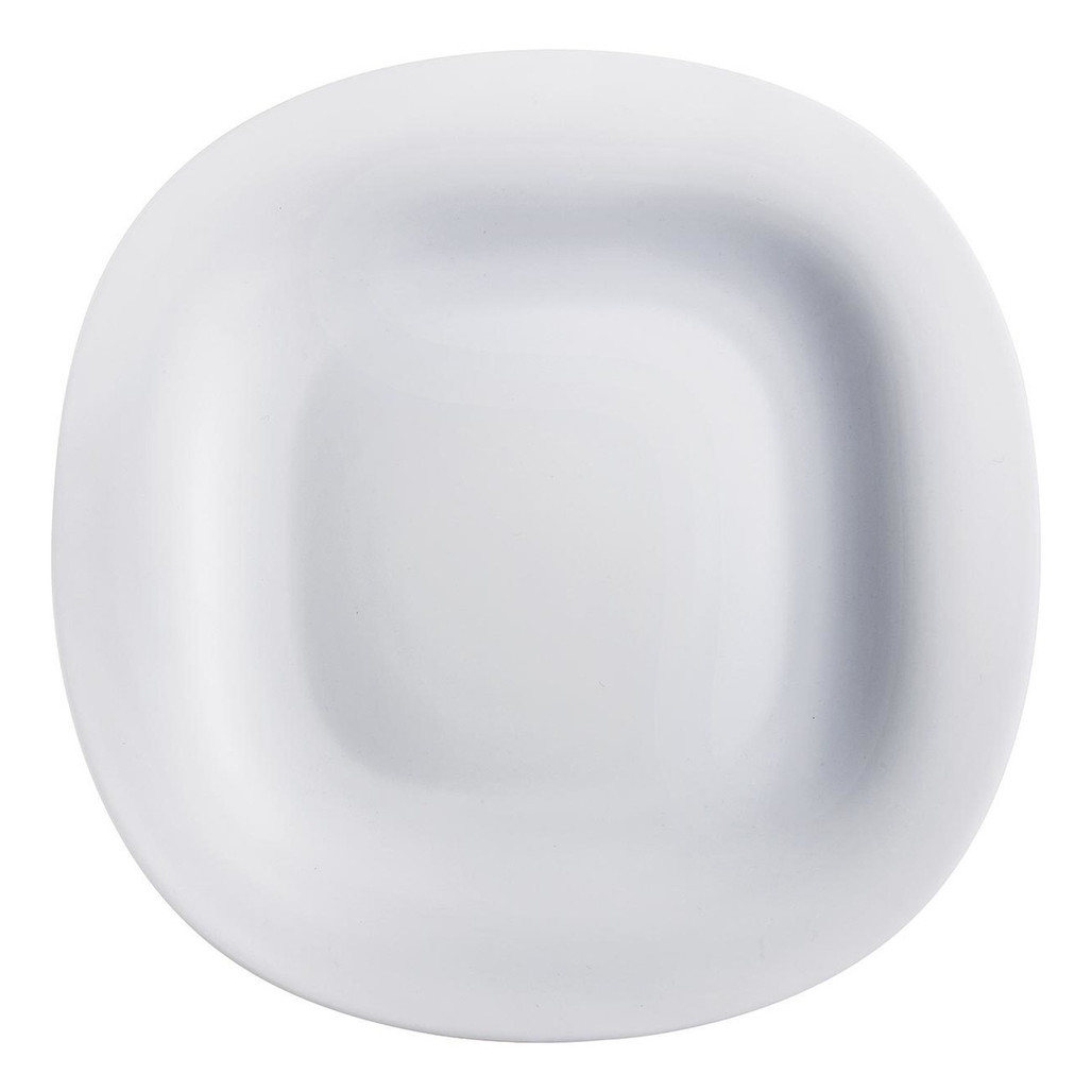 LUMINARC CARINE PRATO RASO 3x27x27cm VIDRO TEMPERADO BRANCO 6 PEÇAS