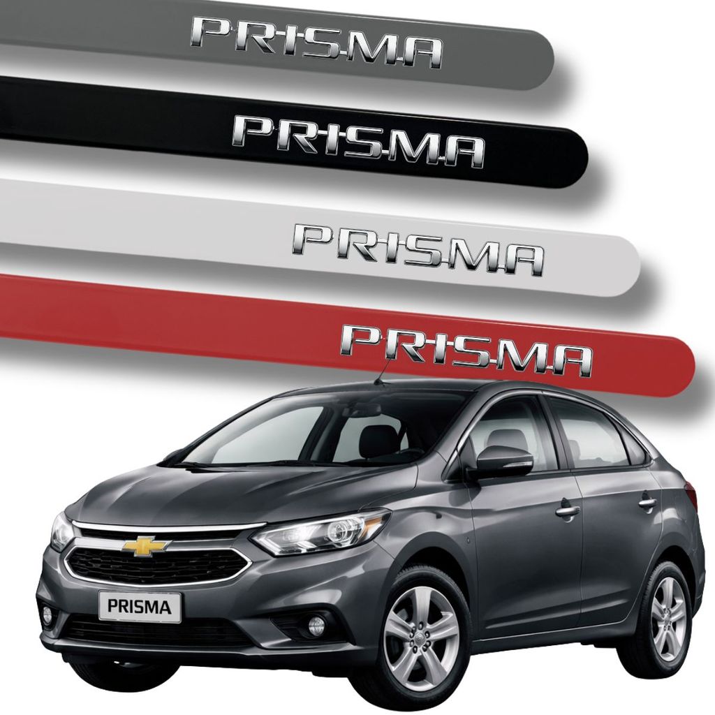 Jogo Friso Slim Lateral Chevrolet Prisma Escrita Cromada