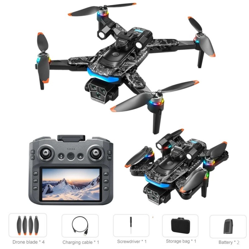 Drone A14 PRO MAX GPS Brushless Tela Controle, Evitamento Obstáculos, Câmera HD Inteligente + 2 baterias