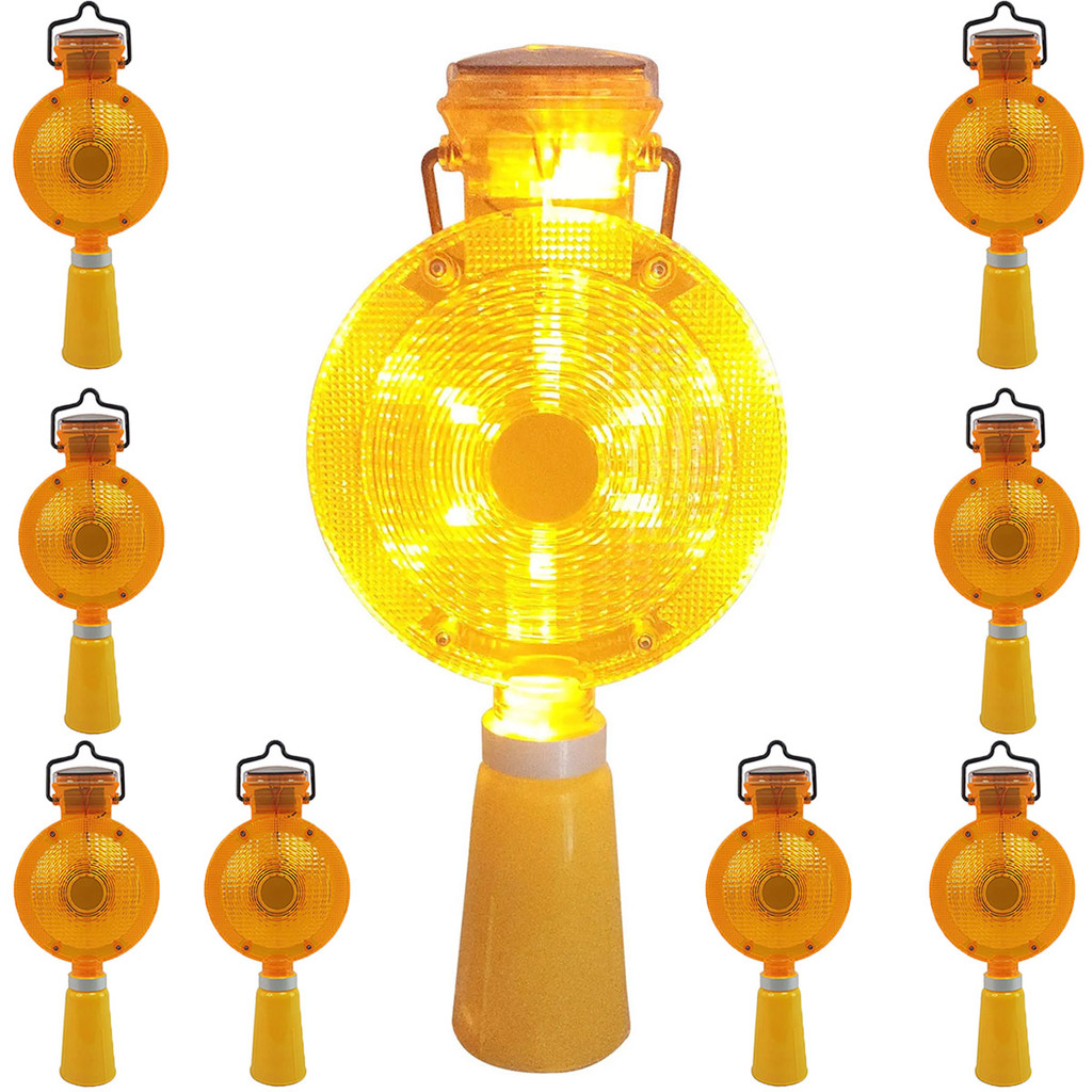 Sinalizador Viario Solar Kit 10 Uni Sinalizaçao Rua Rodovia Estrada Obra Iluminaçao Evita Acidentes Fiscalizaçao