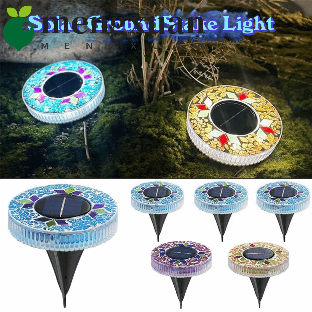 Luz De Disco Solar MENGXUAN1 , Luzes De Estaca De Jardim LED/Ligadas Automáticas De Formato Redondo , À Prova D'água Par