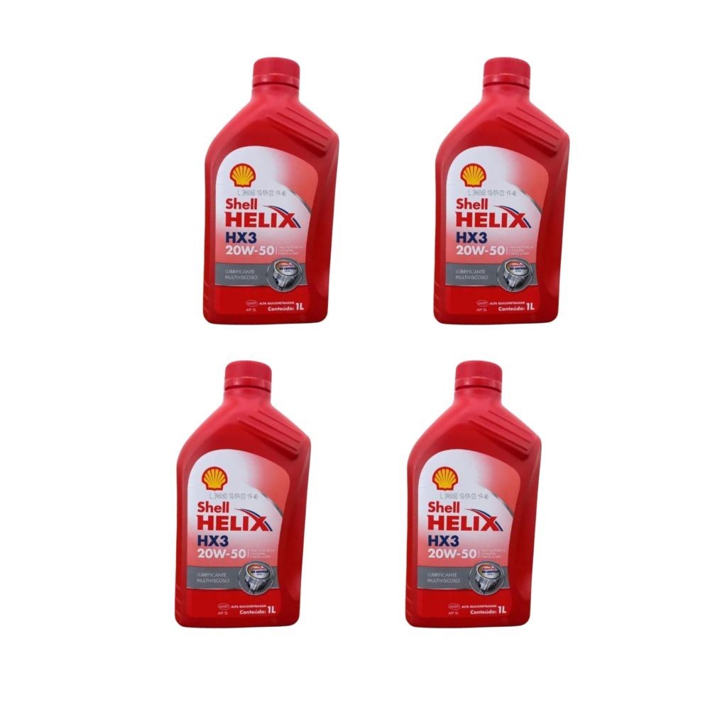 Kit 4 óleos Lubrificantes Shell Helix Hx3 20w50 Sl Mineral